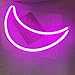 QiaoFei Decorative Crescent Moon Neon Light,LED Moon Sign Shaped Decor Light,Wall Decor for Christmas,Birthday party,Kids Room, Living Room, Wedding Party Decor (Purple pink)