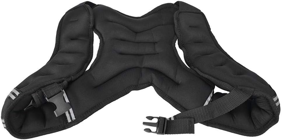 Yencoly Fitness Weight Vest, 5kg Weighted Vest with Night Vision Reflective Strip and Storage Bag, Workout Weight Training Accessory - Black