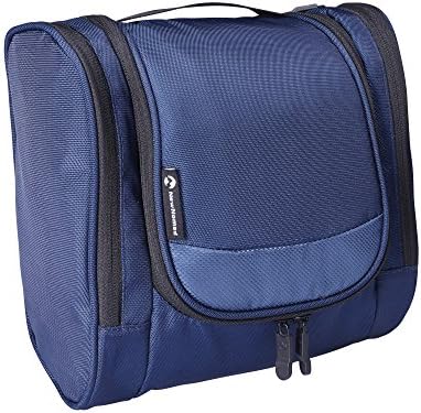 NewNomad Hanging Toiletry Bag for Men and Women, Water Resistant Toiletry Kit for Bathroom Essentials, Travel Accessories, Shampoo, Makeup, and Shaving Kits (Blue)