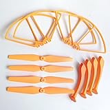 Night lions Tech(TM) Replacement Spare Parts for Syma X8 X8C X8W Venture RC Quadcopter 4pcs Main Blade Propeller & 4pcs Propeller Protectors Blades Frame & 4pcs Landing Skid (Orange)