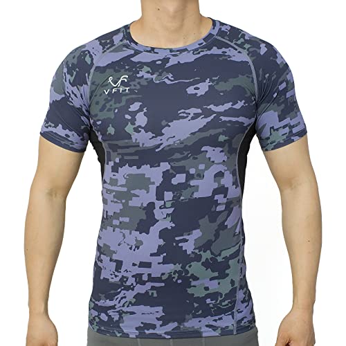 vf VFIT Men's Short-Sleeved Sports Fitness Breathable Quick-Drying Compression T-Shirt