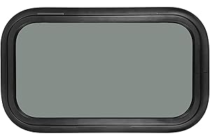 OUTPRIZE Fixed RV Window, 12" W x 18" H Tinted Window Replacement for RV Camper Caravan Motorhome with Trim Ring, Suitable for 7/8" or 1-1/4" and Slightly Thicker Up to 1/16" Walls, DOT Approved