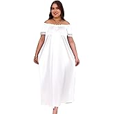 Meshal Plus Size Women's Summer Nightgown Dress Soft Breathable Oversized Sleepwear House Dress Lounge Wear