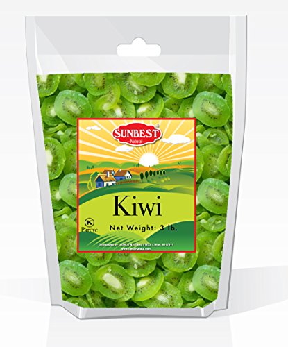 UPC 896254500607, SUNBEST Dried Kiwi Slices in Resealable Bag, Kosher Certified (3lbs)