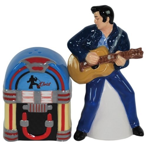 Westland Giftware Elvis Presley Elvis and Jukebox 4-1/4-Inch Magnetic Salt and Pepper Shakers