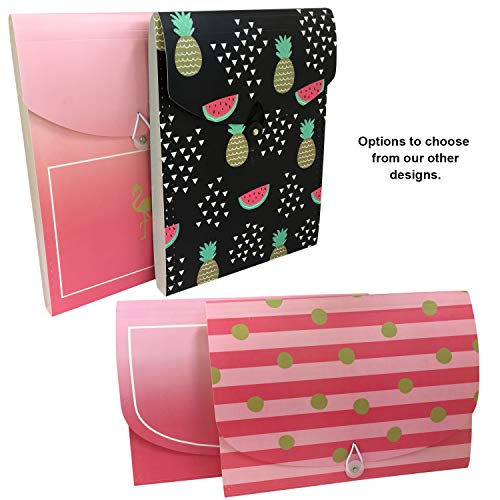 Vertical Expandable File Folder, Expanding File Folder Cute Accordion Folder 7 Pocket Expanding File with Tabs and Report Covers (Black) - Thumbnail 6