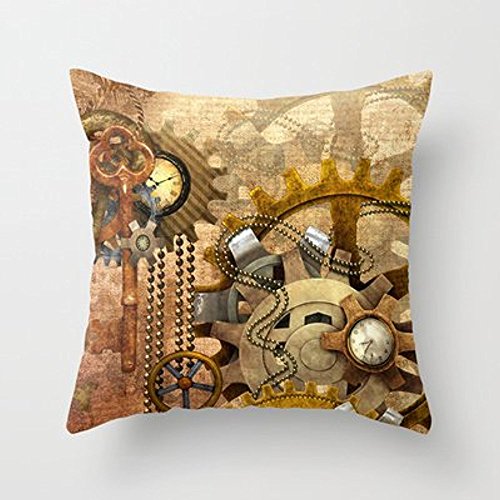 My Honey Pillow Case Steampunk Polyester Throw Pillow Cover Square 18 x 18 Inches