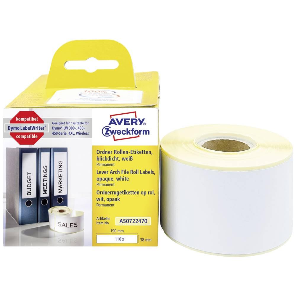 Avery Zweckform White 110 Pieces 190 x 38 mm White