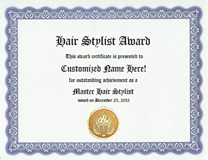 Amazon Com Hair Stylist Hairstyling Award Personalized Custom