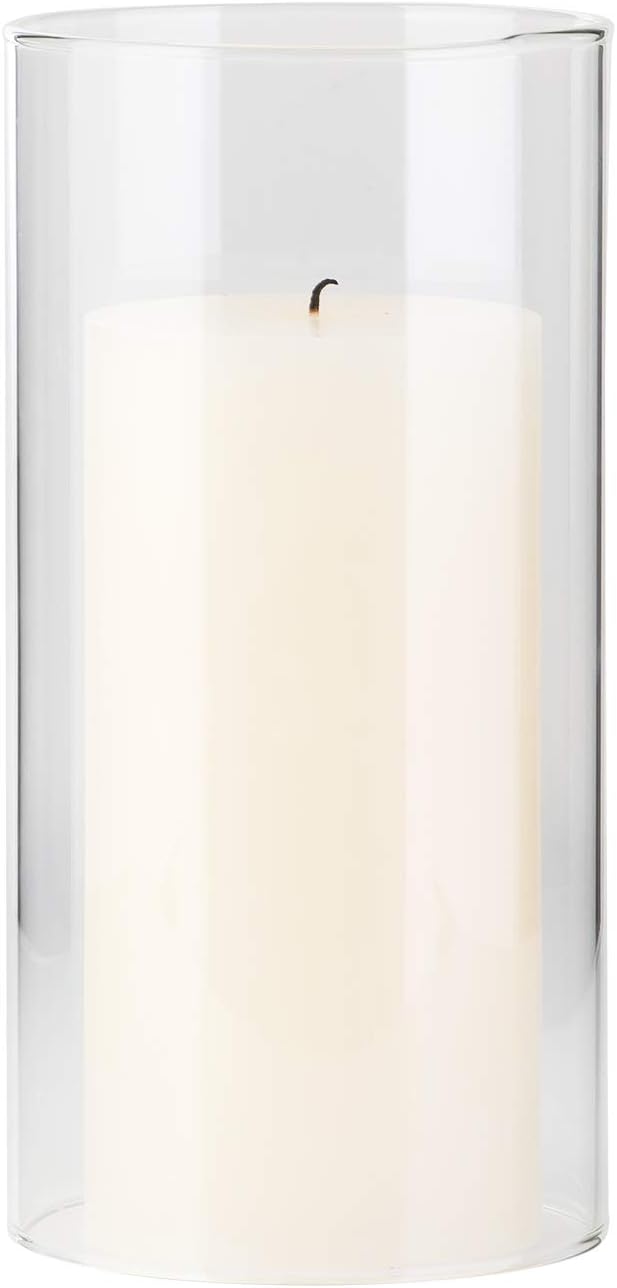 WGVI Clear Hurricane Candleholder,Glass Chimney for Candle Open Ended, Chimney Tube of Sizes in Various for Choice, 4" Wide x 8" Tall: Kitchen & Dining