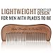 Travel Hair Comb - Travel Size Comb with Fine and Medium Tooth for Mustache, Beard and Hair With Pocket Carrying Case - Anti-Static and Tangle-free.