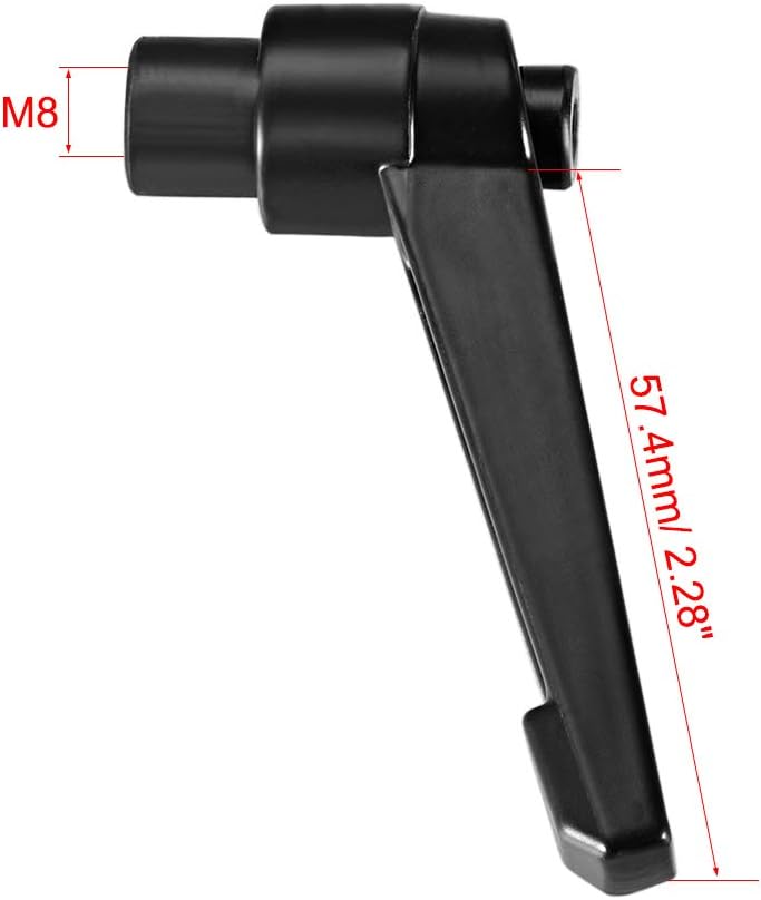 sourcing map M8 Handle Adjustable Clamping Lever Thread Push Button Ratchet Female Threaded Stud, Black - Image 4