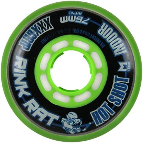 RINK RAT Single Wheel Hot Shot Black/Green 76mm 76a Inline Indoor Hockey