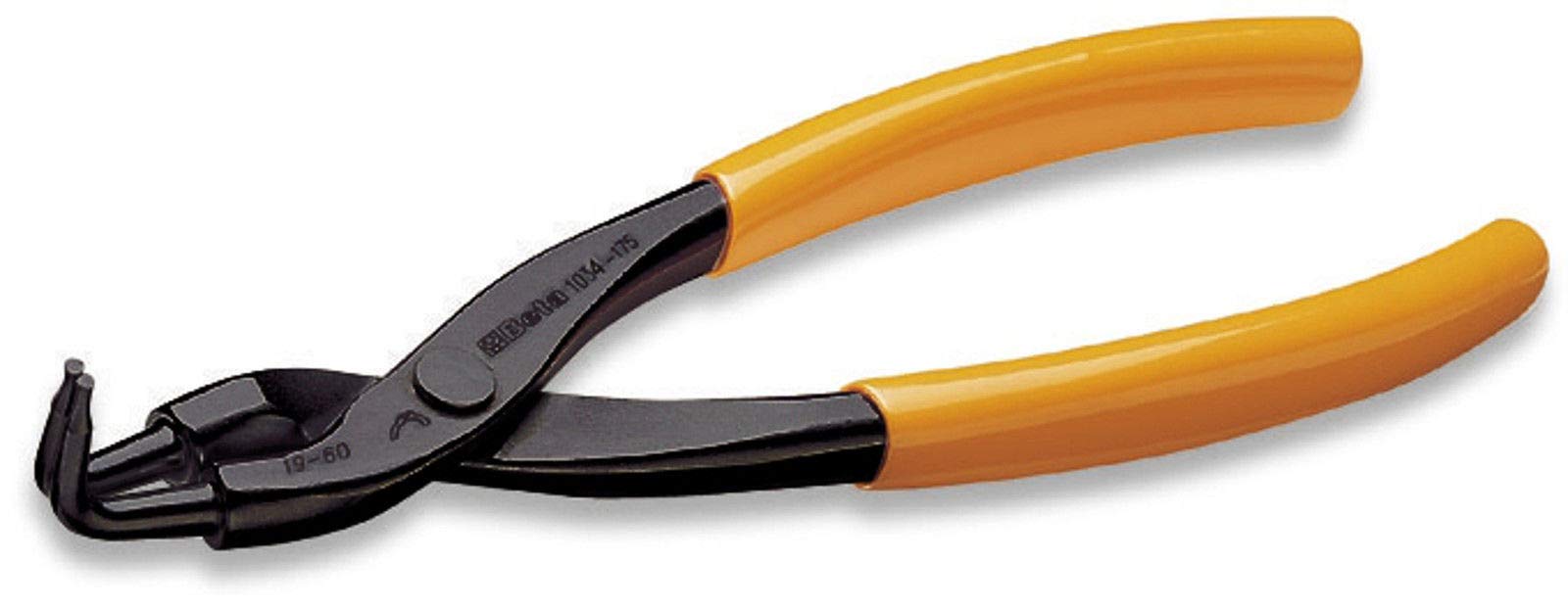 Beta 10340013 Model 1034 130X09 Internal Circlip Pliers, Bent Pattern, 90deg, Pvc-coated Handles for 6-12mm Circlips, 130mm x 0.9mm