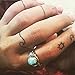 Myhouse Women Girls 8pcs/Set Opal Stone Engagement Jewelry Vintage Ring For Wedding Gifts Charms Findings