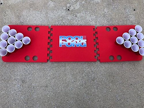 Red Pool Pong Foam Beer Pong Table - 6ft, Foam, All Weather, Portable - Floats Anywhere