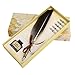 Calligraphy Feather Pen Set- Vintage Writing Feather Quill Pen Ink Set- 5pcs Metal Pen Nib Wedding Gift Set (Map Box Feather Pen)
