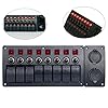 Amarine-made-8-Gang-Red-LED-Indicators-Rocker-Circuit-Breaker-Waterproof-Marine-Boat-Rv-Switch-Panel-Combined-with-Dual-USB-12v-Power-Adapter-Panel-PN-CB8-R-CB1S1S2