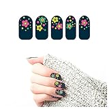 Tattify Neon Nail Wraps - Flower Child (Set of 22)