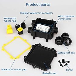 2 Pcs Waterproof Junction Box 3 Way, IP68 External