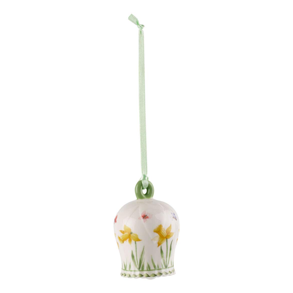 Villeroy & Boch New Flower Bells Ornament Easter Bell, Porcelain, Green/Yellow