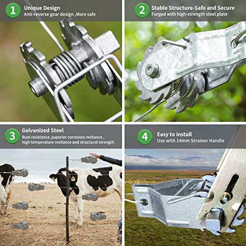 Fence Shock Electric Fence Wire Strainer, 10PCS Heavy Duty Inline Wire