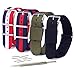 Vetoo Nylon Watch Bands, Quick Release Premium Ballistic NATO Straps, Nylon Replacement Wristband with Adjustable Stainless Steel Buckle for Men Women, 22mm 20mm,4 Pack