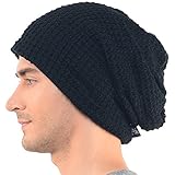 Mens Slouchy Long Beanie Knit Cap for Summer Winter Oversize