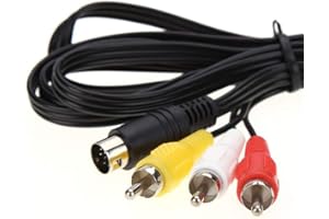 RUITROLIKER 1.8m Audio Video Cable AV 9Pin to RCA Composite Cable Connection for Genesis 2 3