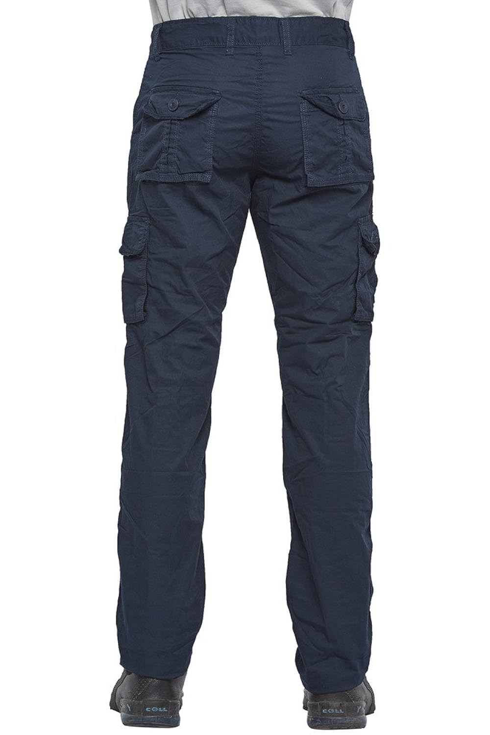 beevee men's cotton solid fixed waist cargo pants with drawstring