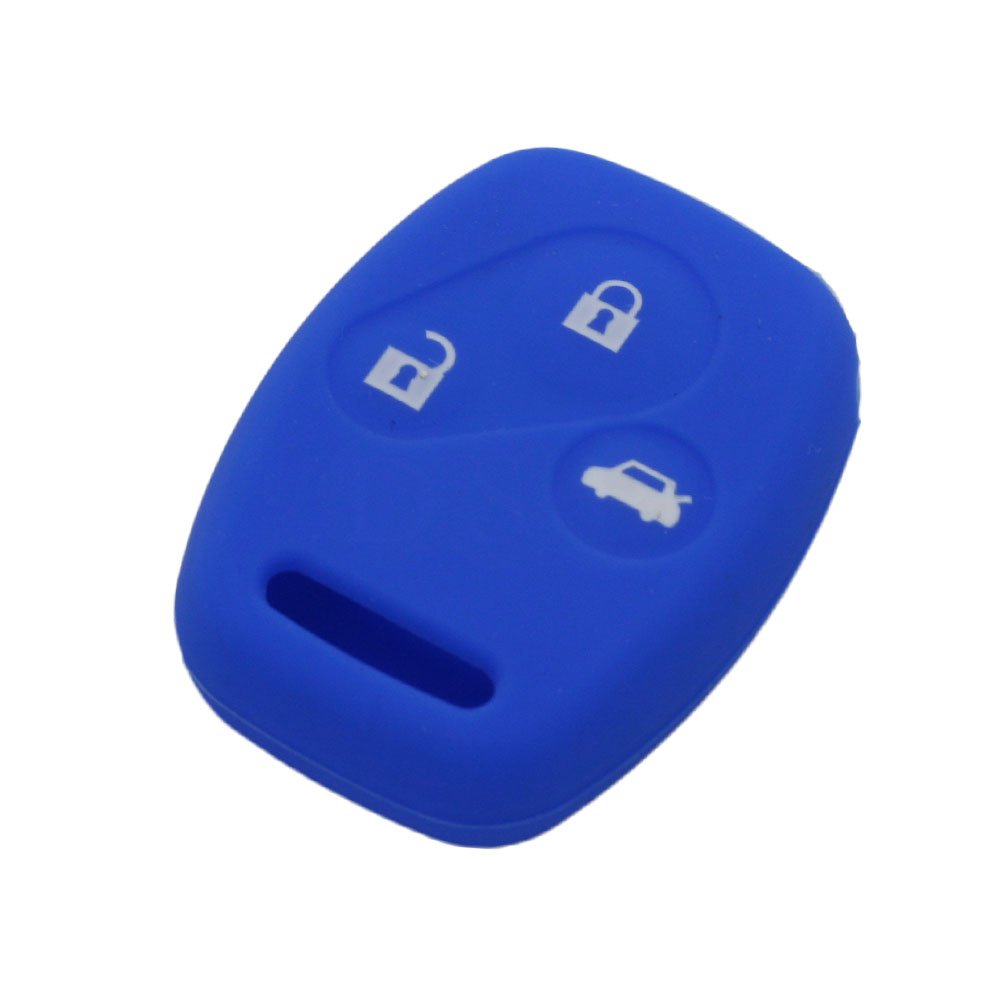 BROVACS Silicone Cover Protector Case Holder Skin Jacket Compatible with HONDA 3 Button Remote Key Fob CV9201 Deep Blue
