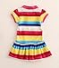 YUTING Little Girls' Summer Peppa Pig Dress,Lapel Rainbow Color 1-6t