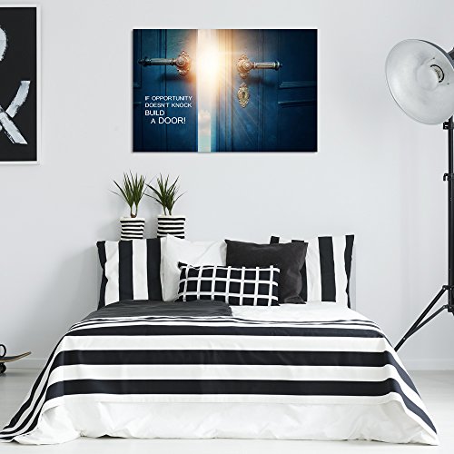 Visual-Art-Decor-Success-Inspiration-Quote-Canvas-Wall-Art-If-Opportunity-Doesnt-Knock-Build-a-Door-Motivation-Motto-Framed-Giclee-Prints-Home-Office-Decoration-W-32-xH-24