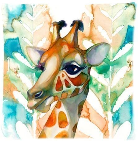 Beautiful Watercolor Giraffe Leaf Art Throw Pillow Case Zippered Cushion Cover Home Sofa Decorative 18 X 18 Inch(Twin Sides)
