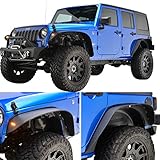 EAG JK Front + Rear Fender Flares with LED Turn Signal Lights Offroad Fit for 2007-2018 Jeep Wrangler