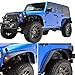 EAG JK Front + Rear Fender Flares with LED Turn Signal Lights Offroad Fit for 2007-2018 Jeep Wrangler