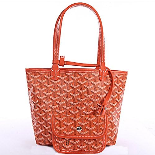 Rosvin Lady PU One-Shoulder Top Grade Shopping Handbag(Orange)