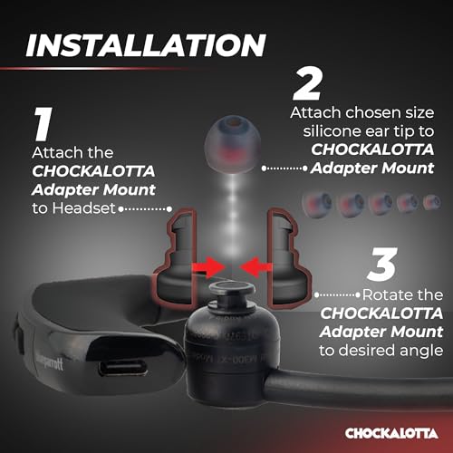 CHOCKALOTTA Eartip Adapter Compatible with Blue Parrot M300-XT/Jabra Perform 45 / Jabra Talk 65 Headsets (Includes Adapter + Set of Multi-Size Premium Silicone Eartips)