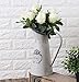 VANCORE Shabby Chic Metal Jug Pitcher French Style Vintage Grey Flower Vase for Home Decoration (Height 11 Inch)