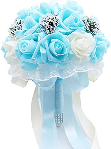 Lampang Wedding Bouquet Stunning Hand Held Wedding Accessories Rose Flowers Blue