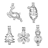 10pcs Mix Stainless Steel Tones Alloy Christmas Gift Snowflakes Snowman Tree Deel Santa Claus Bead Cage Pendant Add Your Own Pearls Stones Rock Perfume Essential Oils Diffusing Locket Charms