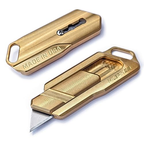 Milspin Magnus Brass Utility Knife Box Cutter EDC Utility Blade