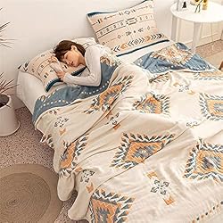 100% Cotton Throw Blankets for Couch Bed Chair