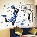 KeLay Fs 3D Basketball Wall Decals Slam Dunk Basketball Wall Decor Sports Decals Basketball Player Wall Stickers for Boys Room Bedroom Decor