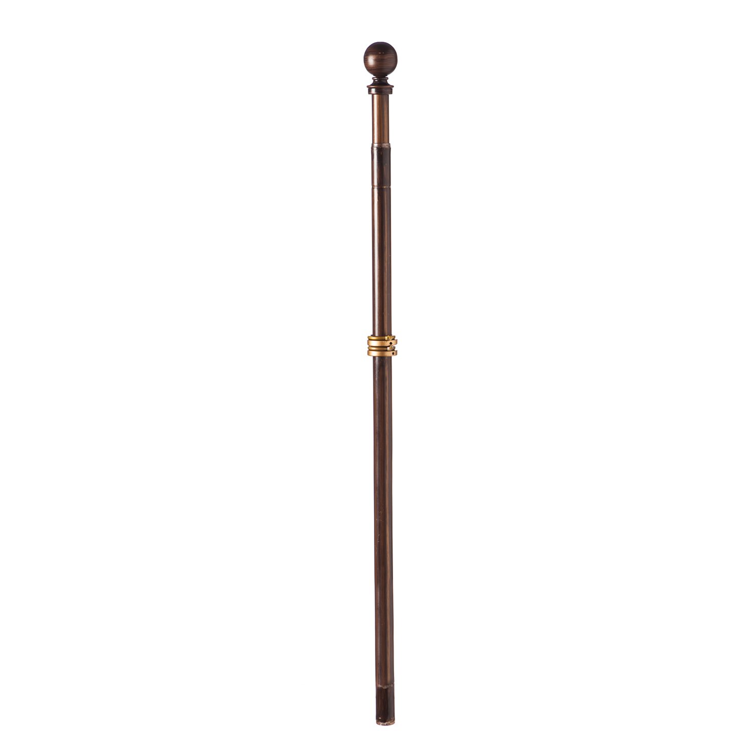 Evergreen Bronze Weather Safe Iron Extendable House Estate Flag Pole Two Ring Clips - Extends from 35" L x 1.8" W to 60" L Pole Sleeve Grommet Flags