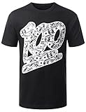 URBANCREWS Mens Hipster Hip Hop Dollar In 100 Crewneck T-Shirt BLACK XLARGE