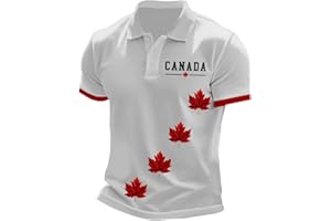 Canada Day Shirt Men Decorations Accessories Shirts Funny Casual Golf Polo Short Sleeve Summer Vintage Maple Leaf Graphic