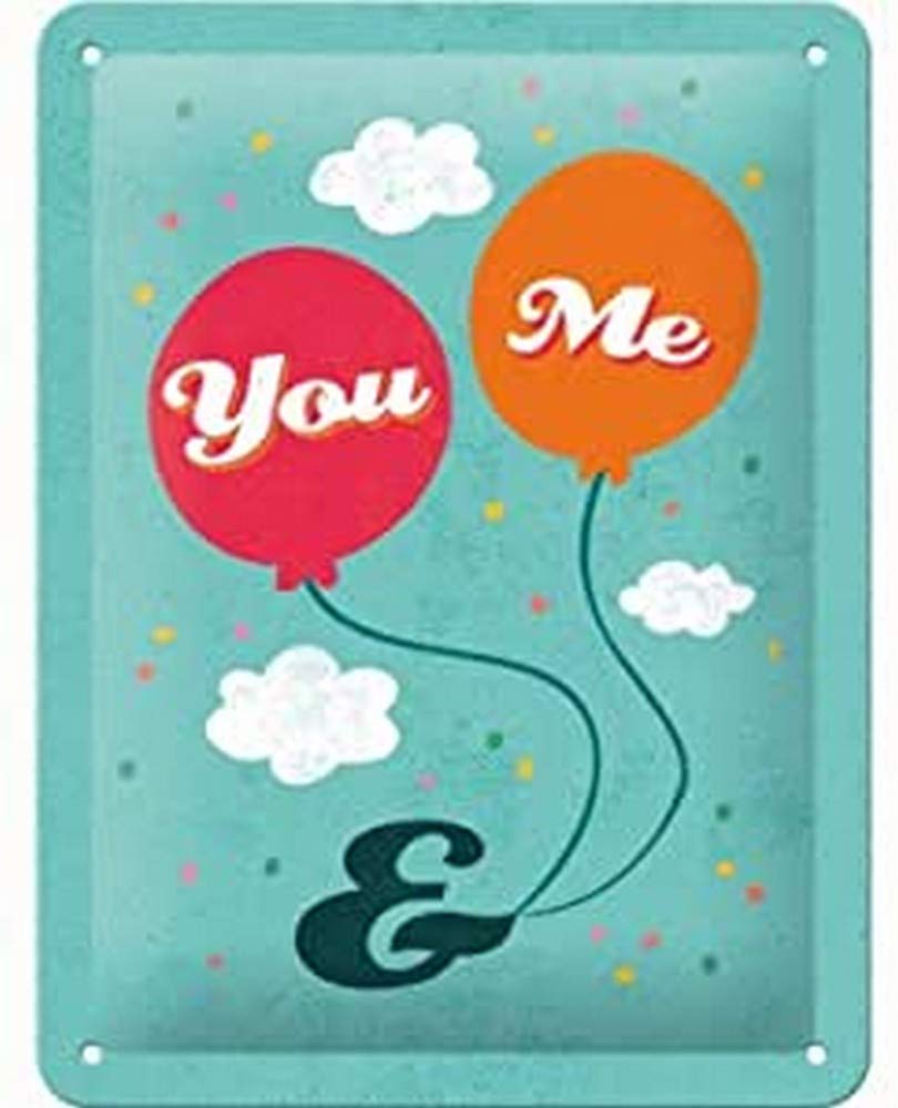 Nostalgic-Art Retro Tin Sign – Word Up – You & Me – Gift idea for fans of nostalgia, Metal Plaque, Vintage design for wall decoration, 15 x 20 cm