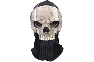 WANDAMAGA Ghost Mask MW2 Skull Full Face Mask Black Balaclava Ghosts Skull Full Face Mask