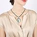 Luckeyui Oval Abalone Necklace for Women Sea Shell Flower Pendant Jewelry with Black Rope Chain
